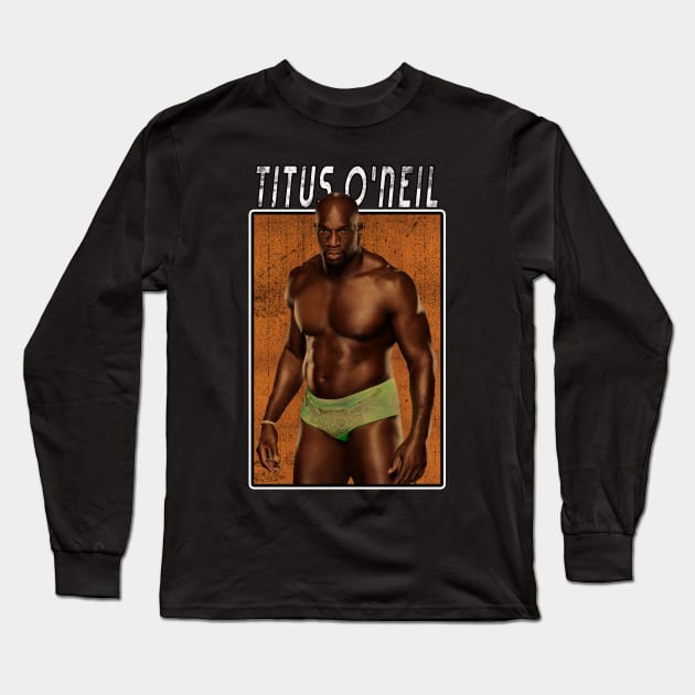 Vintage Wwe Titus O'Neil Long Sleeve T-Shirt by The Gandol